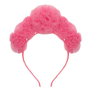 Mimi Lula Kids Accessories: Mimi & Lula Headdress | Pink Ruffle Flower