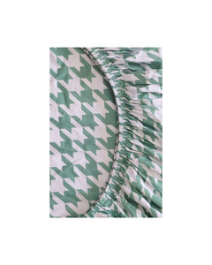 Flat Sheet: Fitted Sheet - Green Houndstooth
