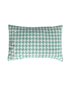 Pillowcase Set: Pair of Pillowcases - Green Houndstooth