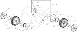 Walk Behind Mower Parts Wheels Bearings: Masport Wheel Assy-220Mm Deep Tread Sp