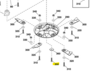 Walk Behind Mowers Blades Adaptors Discs: Victa Blade Bolt EE14484B