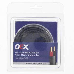 Trailer Parts Couplings Lights Axles More: Acx0808-5Bl - Oex 4Mm Twin Core Automotive Cable, Red/Black, With Black Sheath - 5M Blister Pack (Nz Ref.153)