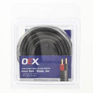 Acx0811-5Bl - Oex 6Mm Twin Core Automotive Cable, Red/Black, With Black Sheath -&hellip;