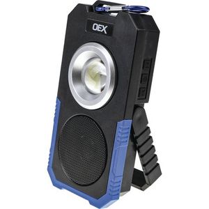 Lighting: OEX 500 Lumen Rechargeable Led Flood Light With Bluetooth Speaker