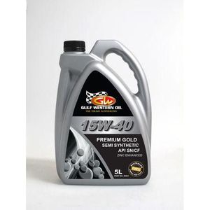 Workshop Equipment Hardware Consumables: Gulf Western Premium Gold 15W-40 Engine Oil – 5L (Part No. 30521)