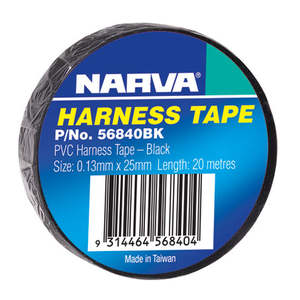 Consumables Electrical: 56840BK - Narva Harness Tape Pvc Black 25mm X 20m