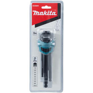 Hand Tools: Makita 9 Piece Assorted Metric Hex Key Wrench Set - B-65894