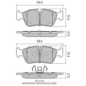 Automotive Brakes Wheel Parts: RDC2138 – RDA Phantom Ceramic Brake Pad Set – BMW 1 & 3 Series
