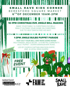 Events: FAM SMALL RAVE KIDS CORNER: JINGLE BELL MAKING & PUPPET PARADE