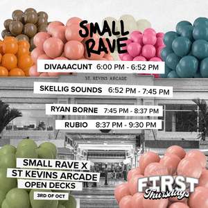 FIRST THURSDAYS SMALL RAVE X ST KEVINS ARCADE - OCTOBER DJ OPEN DECKS