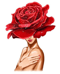 Products: Girl with beautiful flowers instead of a head Smart Art Design