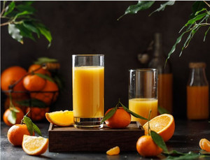Products: A glass of orange juice Smart Art Design