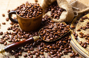 Products: Black coffee beans Smart Art Design
