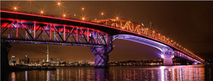 Products: Stunning scenery of illuminated Auckland Harbour Bridge Smart Art Design