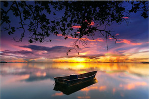 Products: Reflection of Single Boat Smart Art Design
