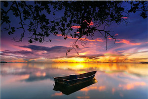 Products: Reflection of Single Boat Smart Art Design