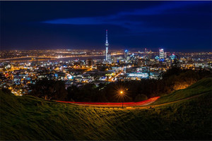 Products: View of Auckland City Skyline at Night from Mt Eden Smart Art Design
