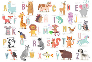 Products: Cute Animals alphabet Smart Art Design