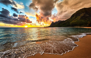 Sunrise on the sea beach Smart Art Design