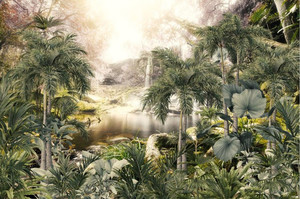 Tropical trees and leaves wallpaper Smart Art Design