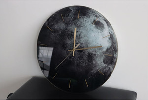 Glass Clock Moon 360mm Smart Art Design
