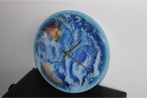 Products: Glass Clock Planet Earth 360mm Smart Art Design