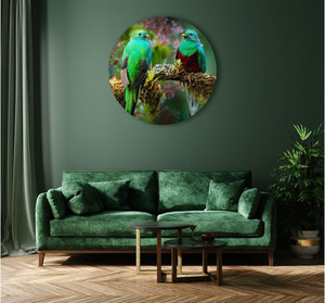Products: Glass Art Two Quetzals Smart Art Design