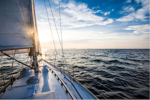 Sailing at sunset Smart Art Design