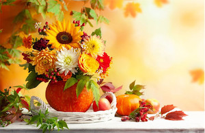 Autumn bouquet of beautiful flowers Smart Art Design