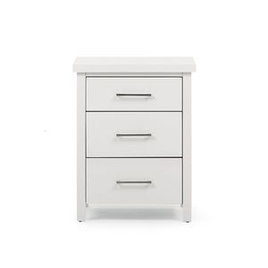 Bedroom: Master 3 Drawer White Bedside