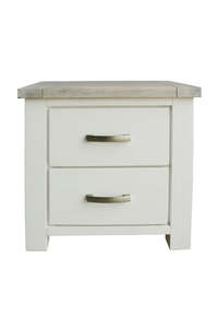 Bedroom: 2 Tone 2 Drawer Bedside