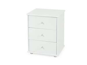 Bedside Tables: Bianca White 3 Drawer Bedside