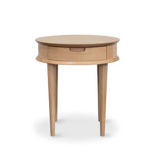 Side Tables: Oslo Round Lamp Table With Drawer