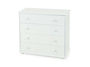 Bianca White 4 Drawer Lowboy