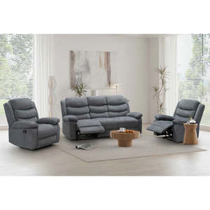 Couches 3 Seater: Norfolk Dark Grey Lounge Suite 3RR +R+R