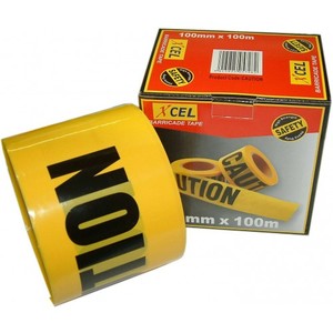 Barrier Tape "Caution" Yellow 100mm X 100m
