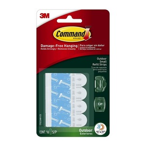 Tapes Adhesives: Command Outdoor Refill Strips 17022AW-ES Small, Pack of 16