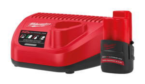A 100 1001 Aerials Adaptors: Milwaukee M12 2.5Ah Battery & Charger Starter kit