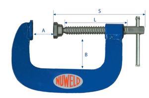 A 100 1002 Amp Kits Cables: Nuweld Profile Cut Steel G Clamps - Bar Type 250mm