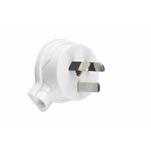 HPM 10 Amp 3 Pin Side Entry Plug Top - White