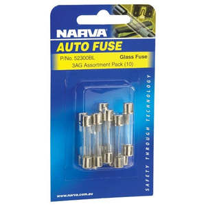 Fuses: Narva - Glass Fuse Assortment Pk10