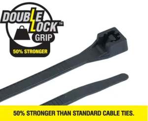 Cabac Nylon 66 Black Double Lock Cable Tie UV 280 x 4.3mm 100 (Pack)