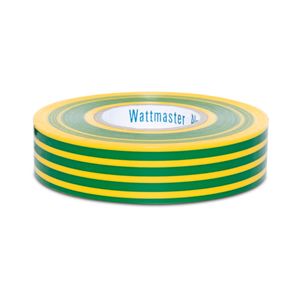 Electrical Sundry: Wattmaster Green/Yellow PVC Electrical Tape 18mm x 20m
