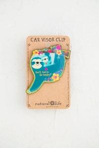Sunshades: Car Visor Clip Sloth Be Happy