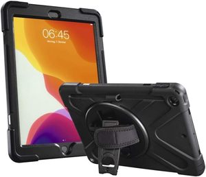 Apple iPad 5th & 6th Gen Rugged Shockproof Case with 360° Rotating Kickstand & Hand Strap