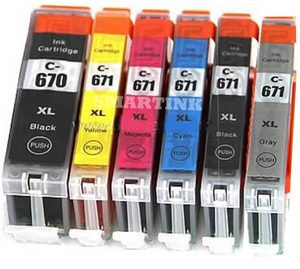 Canon: Canon PGI670XL, CLI671XL Ink cartridges premium A+ Risk Free Compatible X 6