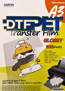 Sublimation Transfer Paper: A3 DTF Transfer Film - 100 Sheets | Glossy Double-Sided PET Film for DTF Printing