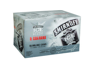 Products: Smirnoff & Guarana 250ml Cans (12-pack) Mt Smart Liquor
