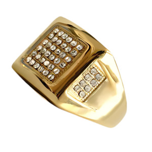 Big Daddy Bling Square Gold Ring