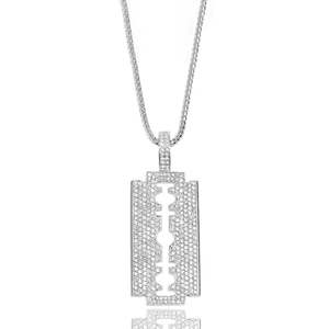 Big Daddy: Big Daddy Diamond Iced Out Razor Pendant